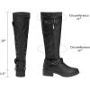 DREAM PAIRS Women’s Knee High Boots Wide Calf Low Heel Riding Boots Fall Tall Boots for Women(Black Pu-wide-calf)