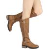 DREAM PAIRS Women’s Knee High Boots Wide Calf Low Heel Riding Boots Fall Tall Boots for Women(Camel)