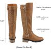 DREAM PAIRS Women’s Knee High Boots Wide Calf Low Heel Riding Boots Fall Tall Boots for Women(Camel)