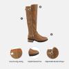 DREAM PAIRS Women’s Knee High Boots Wide Calf Low Heel Riding Boots Fall Tall Boots for Women(Camel)