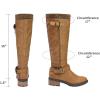 DREAM PAIRS Women’s Knee High Boots Wide Calf Low Heel Riding Boots Fall Tall Boots for Women(Camel-wide-t)