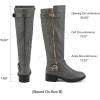 DREAM PAIRS Women’s Knee High Boots Wide Calf Low Heel Riding Boots Fall Tall Boots for Women(Grey)