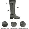 DREAM PAIRS Women’s Knee High Boots Wide Calf Low Heel Riding Boots Fall Tall Boots for Women(Grey Pu-wide-calf)