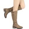DREAM PAIRS Women’s Knee High Boots Wide Calf Low Heel Riding Boots Fall Tall Boots for Women(Khaki)