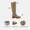 DREAM PAIRS Women’s Knee High Boots Wide Calf Low Heel Riding Boots Fall Tall Boots for Women(Khaki)