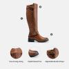 DREAM PAIRS Women’s Knee High Boots Wide Calf Low Heel Riding Boots Fall Tall Boots for Women(Tan)