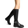 DREAM PAIRS Women’s Knee High Riding Boots Comfortable Low Chunky Heel Side Zipper Round Toe Casual Classic Ranching(Black)