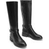 DREAM PAIRS Women’s Knee High Riding Boots Comfortable Low Chunky Heel Side Zipper Round Toe Casual Classic Ranching(Black)