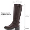 DREAM PAIRS Women’s Knee High Riding Boots Comfortable Low Chunky Heel Side Zipper Round Toe Casual Classic Ranching(Brown)