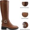 DREAM PAIRS Women’s Knee High Riding Boots Comfortable Low Chunky Heel Side Zipper Round Toe Casual Classic Ranching(Light Brown)