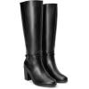 DREAM PAIRS Women’s Knee-High Boots Comfortable Chunky Block Heel Side Zipper(Black-pu)