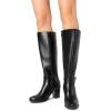 DREAM PAIRS Women’s Knee-High Boots Comfortable Chunky Block Heel Side Zipper(Black-pu)