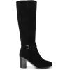 DREAM PAIRS Women’s Knee-High Boots Comfortable Chunky Block Heel Side Zipper(Black-suede)