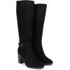 DREAM PAIRS Women’s Knee-High Boots Comfortable Chunky Block Heel Side Zipper(Black-suede)