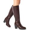 DREAM PAIRS Women’s Knee-High Boots Comfortable Chunky Block Heel Side Zipper(Brown-pu)