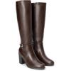 DREAM PAIRS Women’s Knee-High Boots Comfortable Chunky Block Heel Side Zipper(Brown-pu)
