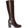 DREAM PAIRS Women’s Knee-High Boots Comfortable Chunky Block Heel Side Zipper(Brown-pu)