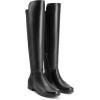 DREAM PAIRS Women’s Knee-High Boots Comfortable Flat Low Heel Round Toe Stretchy Suede Slouch Boots with Side Zipper(Black-pu)