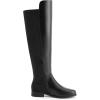 DREAM PAIRS Women’s Knee-High Boots Comfortable Flat Low Heel Round Toe Stretchy Suede Slouch Boots with Side Zipper(Black-pu)