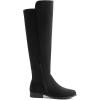 DREAM PAIRS Women’s Knee-High Boots Comfortable Flat Low Heel Round Toe Stretchy Suede Slouch Boots with Side Zipper(Black-suede)