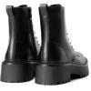 DREAM PAIRS Women’s Lace up Combat Ankle Boots Fashion Lug Sole Platform Booties Shoes,Size 8,BLACK-PU,SDAB2442W