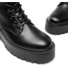 DREAM PAIRS Women’s Lace up Combat Ankle Boots Fashion Lug Sole Platform Booties Shoes,Size 8,BLACK-PU,SDAB2442W