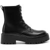 DREAM PAIRS Women’s Lace up Combat Ankle Boots Fashion Lug Sole Platform Booties Shoes,Size 8,BLACK-PU,SDAB2442W