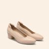 DREAM PAIRS Women’s Low Chunky Block Heel Dress Shoes Closed Round Toe Comfortable Heels Work Wedding Office Pumps Shoes(Nude)