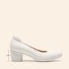 DREAM PAIRS Women’s Low Chunky Block Heel Dress Shoes Closed Round Toe Comfortable Heels Work Wedding Office Pumps Shoes(White)