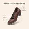 DREAM PAIRS Women’s Low Chunky Heels Comfortable Block Work Pumps Closed Round Toe Dress Shoes for Office Business(Brown)