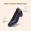DREAM PAIRS Women’s Low Chunky Heels Comfortable Block Work Pumps Closed Round Toe Dress Shoes for Office Business(Navy)