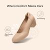 DREAM PAIRS Women’s Low Chunky Heels Comfortable Block Work Pumps Closed Round Toe Dress Shoes for Office Business(Nude)