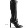 DREAM PAIRS Women’s Metallic Stiletto Heeled Knee High Boots Sexy Fashion Pointed Toe Dress Boots with Stud and Zipper Tassel