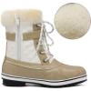 DREAM PAIRS Women’s Mid Calf WaterProof Winter Snow Boots(3-beige White)