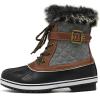DREAM PAIRS Women’s Mid Calf WaterProof Winter Snow Boots(3-black Grey)