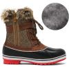 DREAM PAIRS Women’s Mid Calf WaterProof Winter Snow Boots(3-brown)