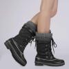 DREAM PAIRS Women’s Mid-Calf Waterproof Winter Snow Boots MONTE_02(Black)