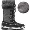 DREAM PAIRS Women’s Mid-Calf Waterproof Winter Snow Boots MONTE_02(Grey)
