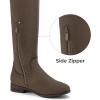 DREAM PAIRS Women’s Over The Knee High Low Block Heel Riding Boots Uplace Lei(Khaki)