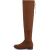 DREAM PAIRS Women’s Over The Knee High Low Block Heel Riding Boots Uplace Lei(Tan-lace)