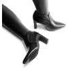 DREAM PAIRS Women’s Over The Knee Stretch Thigh High Boots Chunky High Heels Pointed Toe Long Fall Boots(Black-pu)