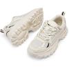 DREAM PAIRS Women’s Platform Chunky Fashion Sneakers Y2K Maeve Lace-Up Comfortable Sneakers Casual Walking Shoes(Beige-pu)