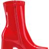 DREAM PAIRS Women’s Platform Gogo Ankle Boots High Chunky Block Heel Square Toe Booties Shoes(Red-pat)