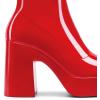DREAM PAIRS Women’s Platform Gogo Ankle Boots High Chunky Block Heel Square Toe Booties Shoes(Red-pat)
