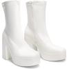 DREAM PAIRS Women’s Platform Gogo Ankle Boots High Chunky Block Heel Square Toe Booties Shoes(White)