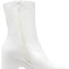 DREAM PAIRS Women’s Platform Gogo Ankle Boots High Chunky Block Heel Square Toe Booties Shoes(White)