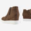DREAM PAIRS Women’s Platform Wedge Sneakers Ankle Booties(Brown)