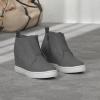 DREAM PAIRS Women’s Platform Wedge Sneakers Ankle Booties(Grey)