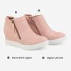 DREAM PAIRS Women’s Platform Wedge Sneakers Ankle Booties(Pink)