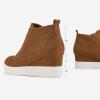 DREAM PAIRS Women’s Platform Wedge Sneakers Ankle Booties(Tan)